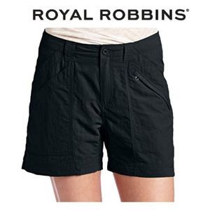 Royal Robbins Black Backcountry Lightweight Shorts- perfect for biking & hiking